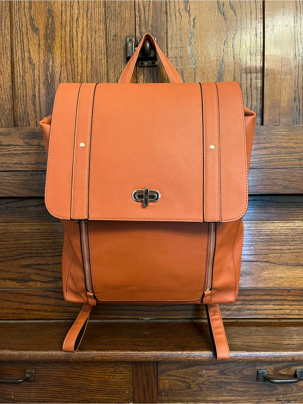 ESTARER Womens Faux Leather 15.6 inch Laptop Backpack College Brown Bag